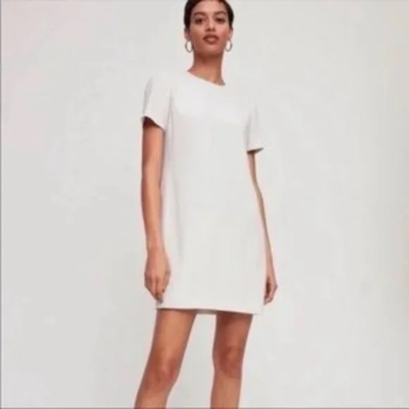 Babaton Aritzia Short Mini Lined Pearl Dress Short Sleeve Gray Print, Size XS S - Picture 1 of 11